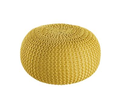 Amelia - pouf - geel - 100% gerecycled kunststof - ø45cm