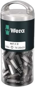 Wera 867/1 Z TORX® DIY 100, TX 20 x 25 mm (100 Bits pro Box) - 1 stuk(s) - 05072448001