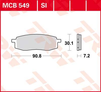 TRW Remblokken, en remschoenen voor de moto, MCB549 Allround organisch