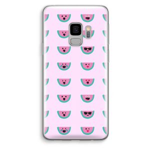 Smiley watermeloenprint: Samsung Galaxy S9 Transparant Hoesje