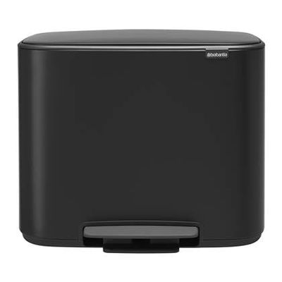 Brabantia - 121227 - Poubelle BO Pedal Bin, 11 + 23 litres, Noir Mat