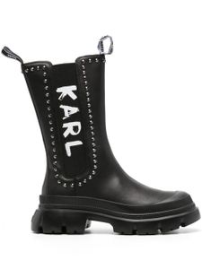 Karl Lagerfeld chunky logo-print chelsea boots - Noir