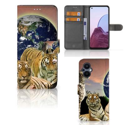 OPPO Reno 8 Lite | OnePlus Nord N20 | Telefoonhoesje | Met pasjeshouder | Roofdieren