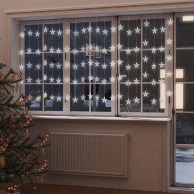 VidaXL Lichtsnoergordijn sterren met 500 led&apos;s en 8 functies koudwit