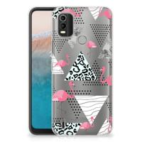 Nokia C21 Plus | TPU Hoesje | Flamingo Triangle