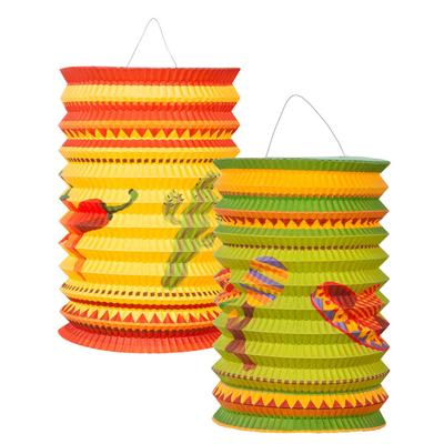 Boland Lampionnen Mexico - 2x stuks - mexicaans thema - fiesta - versiering