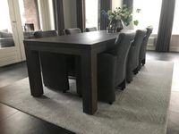 Set van 6 leren eetkamerfauteuils - met armleuning en wieltjes - grijs leer - Echt leer, Modern, ontdek de vele Leersoorten en Kleuren bij ShopX