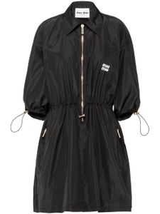 Miu Miu robe Technical Silk à coupe courte - Noir