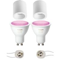 Philips Hue Verdiepte Opbouwspot Set GU10 - Mat Wit - White and Color Ambiance - Bluetooth