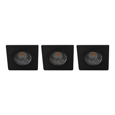 Set 3x Bella Ondiepe LED spot kantelbaar 5Watt vierkant ZWART dimbaar