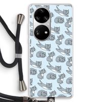 Poezen: Huawei P50 Pro Transparant Hoesje met koord