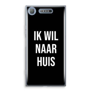 Ik wil naar huis - Zwart: Sony Xperia XZ1 Transparant Hoesje