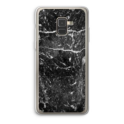 Zwart marmer: Samsung Galaxy A8 (2018) Transparant Hoesje