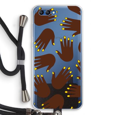 Hands dark: Honor 10 Transparant Hoesje met koord