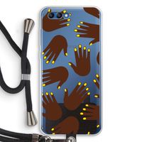 Hands dark: Honor 10 Transparant Hoesje met koord