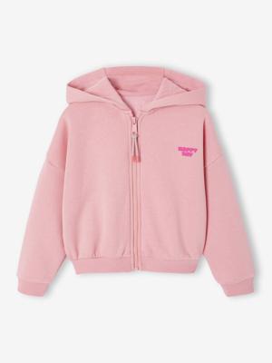 Korte meisjessweater met rits rozen