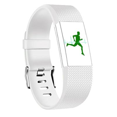Vierkante patroon verstelbare sport polsband voor FITBIT charge 2 (wit)