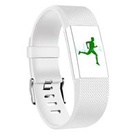 Vierkante patroon verstelbare sport polsband voor FITBIT charge 2 (wit)