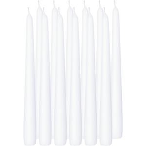 Dinerkaarsen/kandelaarkaarsen Cello - 12x stuks - wit - Gotisch - 25 cm