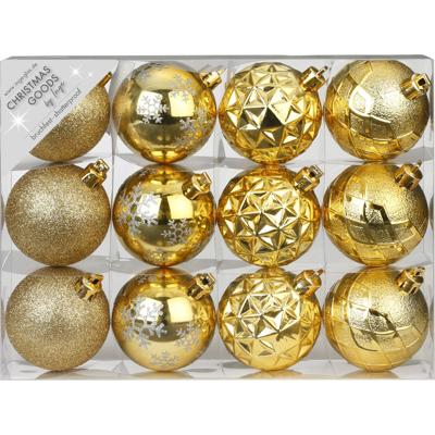 Kerstballen - 12st - goud - kunststof - 6 cm?- Onbreekbare kerstballen - Kerstversiering