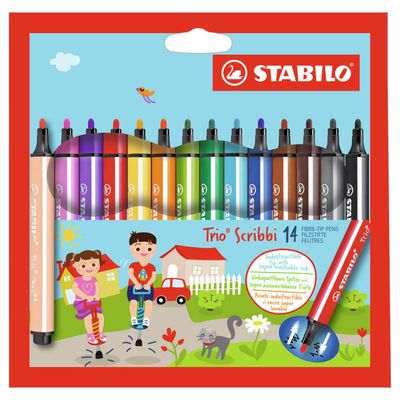 Stabilo trio scribbi viltstiften, 14st.