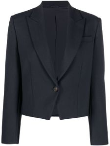 Brunello Cucinelli blazer à coupe crop - Bleu