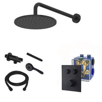 Mueller Click inbouw regendoucheset 2-wegs mat zwart