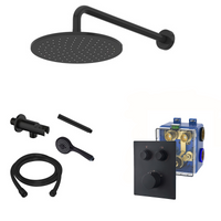 Mueller Click inbouw regendoucheset 2-wegs mat zwart - thumbnail