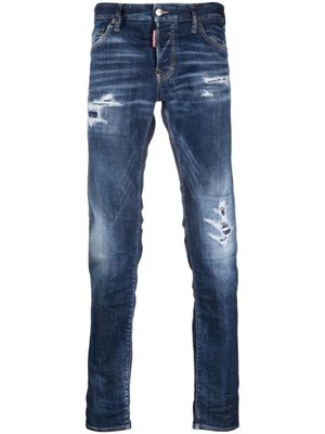 DSQUARED2 jean slim à effet usé - Bleu