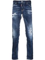 DSQUARED2 jean slim à effet usé - Bleu - thumbnail