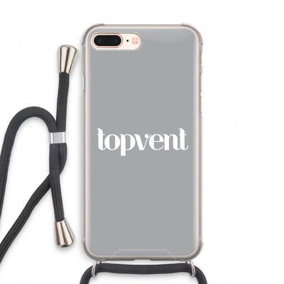 Topvent Grijs Wit: iPhone 8 Plus Transparant Hoesje met koord