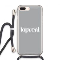 Topvent Grijs Wit: iPhone 8 Plus Transparant Hoesje met koord