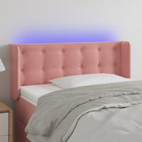 Hoofdbord LED 103x16x78/88 cm fluweel roze