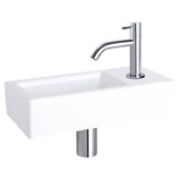 Differnz Ravo fonteinset keramiek - kraan gebogen - 38.5 x 18.5 x 9 cm - chroom