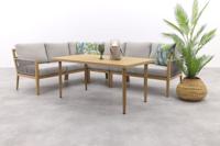 GI Sardinia lounge-dining set (5-delig) - Aluminium Teak look/Zand