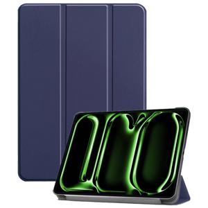 Basey Apple iPad Pro 11 (2024) Hoesje Kunstleer Hoes Case Cover -Donkerblauw