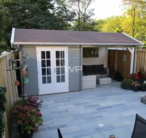 Woodpro Blokhut/Tuinhuis Margret 550x300 cm- Zadeldak- Hout- Woodpro