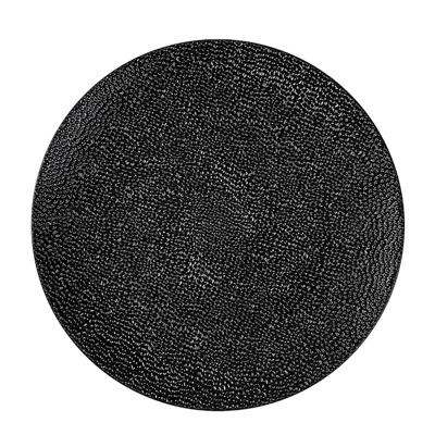 Kaarsenbord/onderbord - zwart gehamerd - kunststof - D33 cm - rond Kaarsenbord/onderbord - zwart gehamerd - kunststof - D33 cm - rond