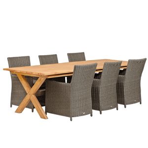 Teak dinner tafel Rustiek 2 Tafel 350x100x80cm- - Teak- Tuindeco