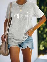 Loose Casual Cotton Crew Neck T-Shirt - thumbnail