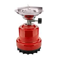 Camping kookstel - rood - 18 x 12 x 12 cm - kunststof - kampeer - kookplaat