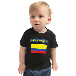 Colombia landen shirtje met vlag zwart voor babys 80 (7-12 maanden)  -