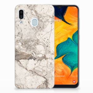 Samsung Galaxy A30 TPU Siliconen Hoesje Marmer Beige