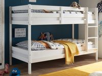 Stapelbed MORIANNE 90x200 cm wit met 2 oprolbare lattenbodems