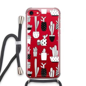 Cactusmotief: iPhone SE 2020 Transparant Hoesje met koord