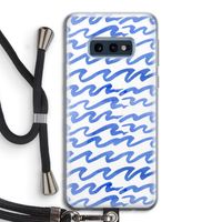 Blauwe golven: Samsung Galaxy S10e Transparant Hoesje met koord