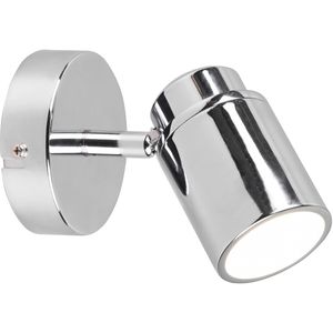 LED Wandspot - Trion Artion - GU10 Fitting - Spatwaterdicht IP44 - Rond - Mat Chroom - Aluminium
