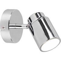 LED Wandspot - Trion Artion - GU10 Fitting - Spatwaterdicht IP44 - Rond - Mat Chroom - Aluminium