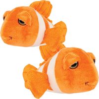 Suki Gifts pluche Clownvissen knuffeldier set - cute eyes - oranje - 25 en 15 cm - thumbnail