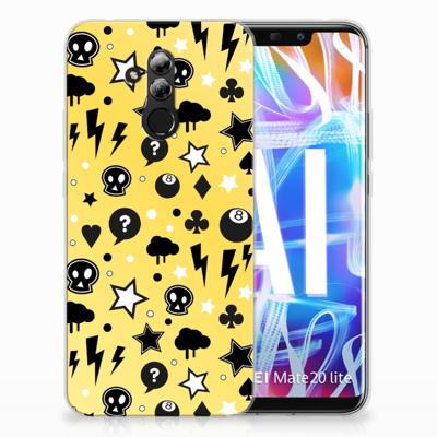 Silicone Back Case Huawei Mate 20 Lite Punk Geel Silicone Back Case Huawei Mate 20 Lite Punk Geel